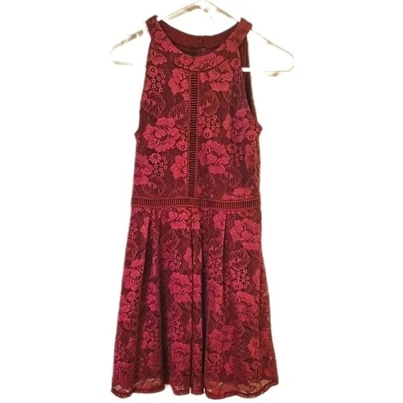 ALLY B. Girls' Burgundy Floral Tapestry lined Party Dress Size 16 - Picture 4 of 9